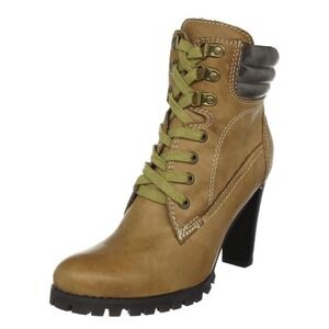Two Lips boots Women's Contemporary chunky heeled work boot style lace up SZ 9